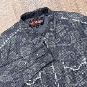 Rock & Roll Cowboy Pearl Snap Shirt Mens XL Paisley Western Rodeo Cotton